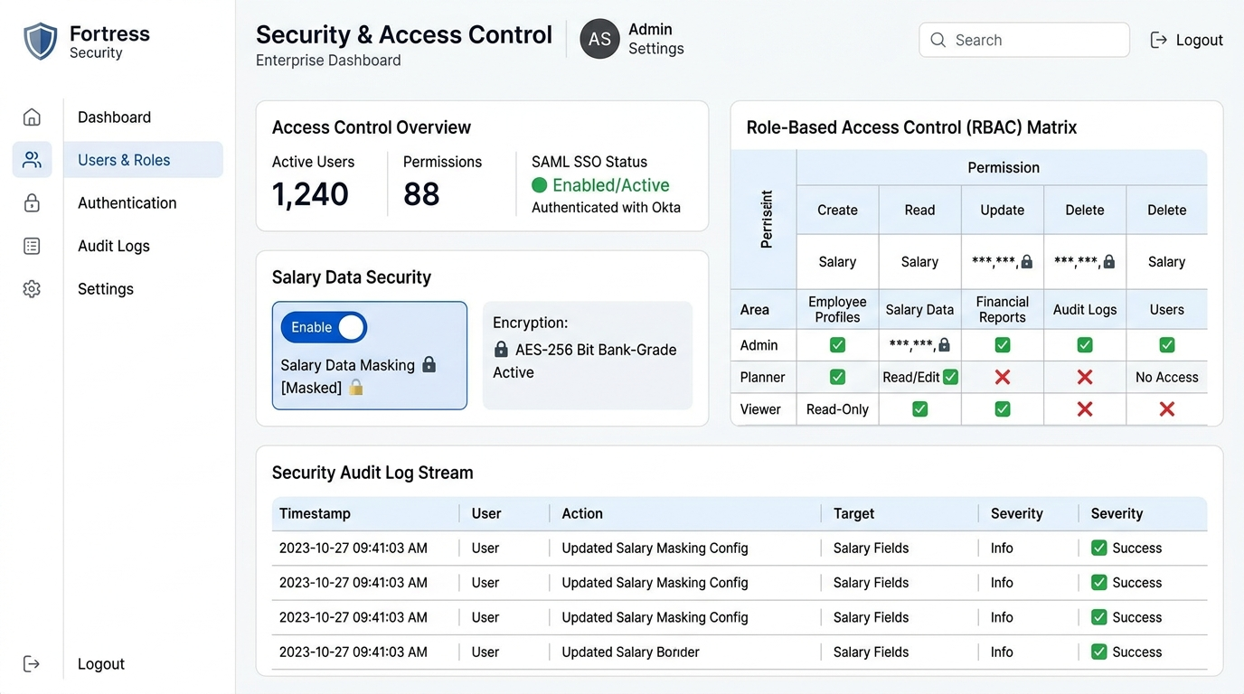Domain Defaults, RBAC & Salary Masking Orgmetrics
